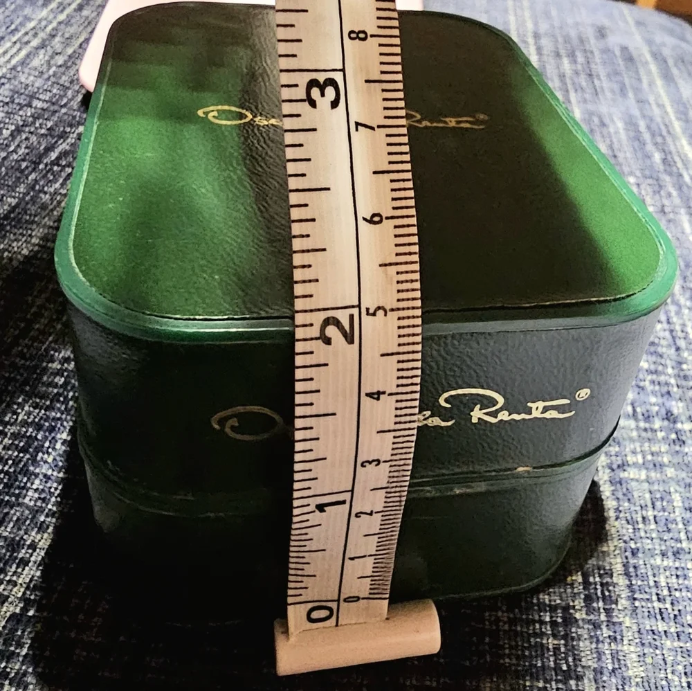 Oscar de la Renta green luxury watch box, formal, mad Men, vintage